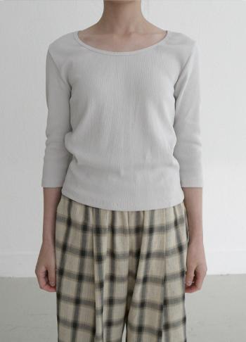 에프터먼데이 quarter scoop-neck top (4c)