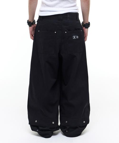 Op. 08 MELTED COTTON PANTS BLACK