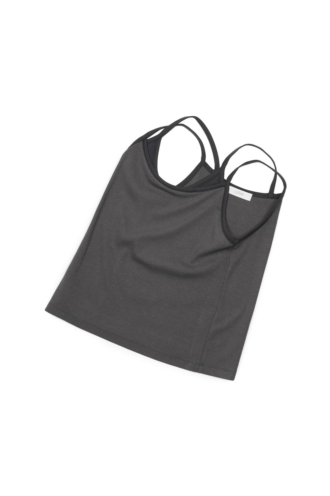 Bilinear Layered Sleeveless Charcoal