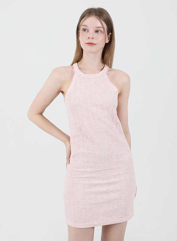 홀터넥 슬림 미니원피스