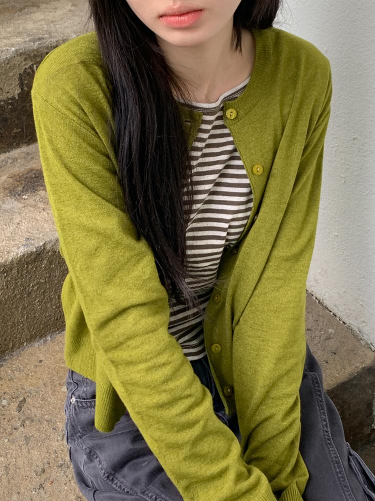 시프트에잇 [가을컬러/여리핏🖤] 티코 소프트 베이직 라운드 긴팔 니트 가디건 6color