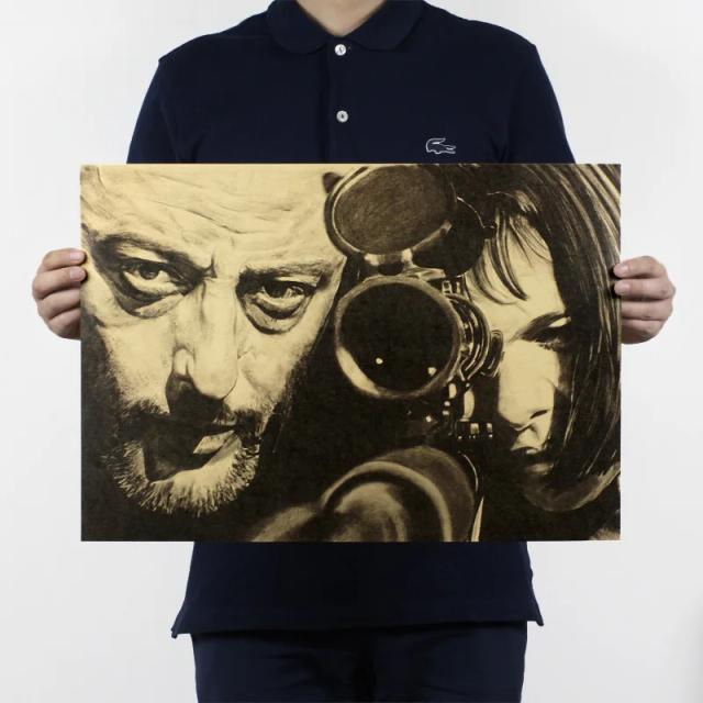 클래식 영화 레온 빈티지 포스터 51x35cm 홈 장식 벽화 레트로 크래프트 종이 벽 스티커