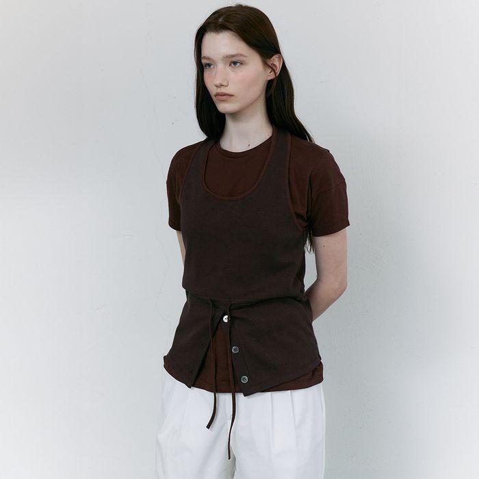 [2차재입고 6/4 순차배송] tie halter top (brown)