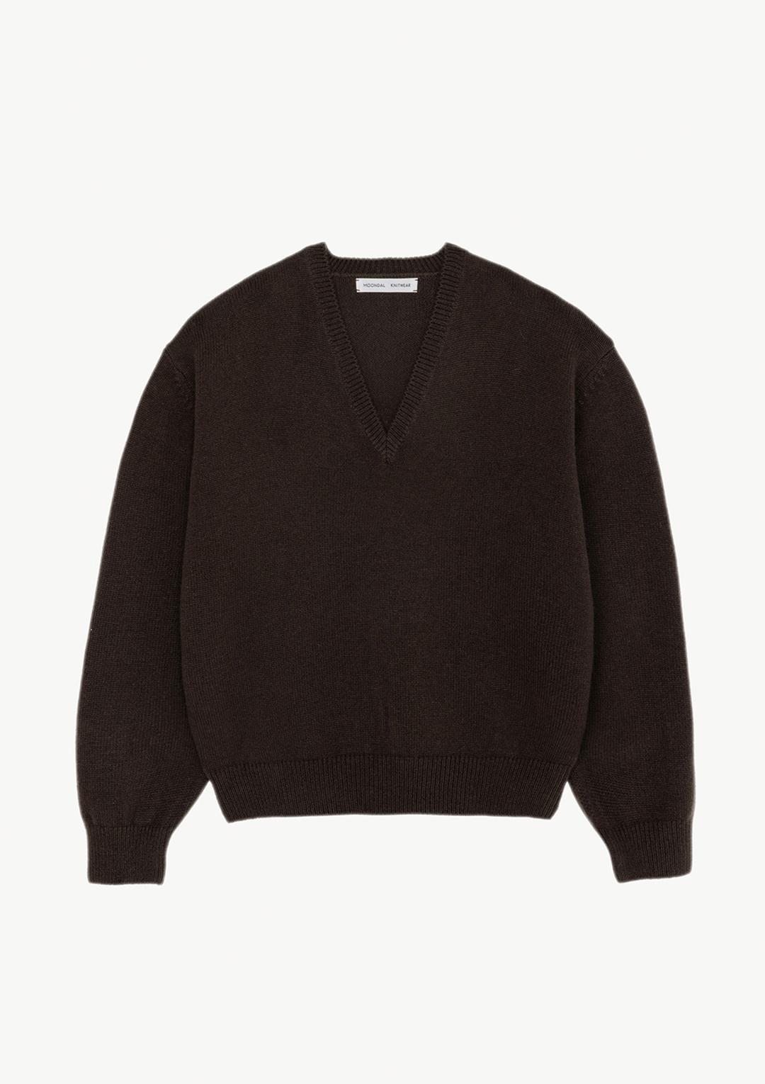 24 Deep V-neck Knit in Brown