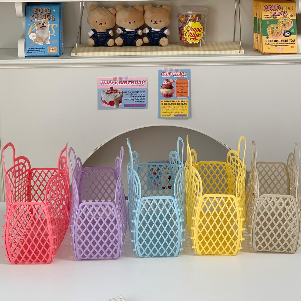 파스텔 젤리백 비치백 피크닉 가방 소풍 미니 장바구니 쇼핑백 꾸꿀상점