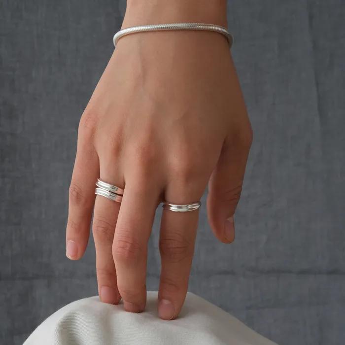 Thin Wavy Ring (Silver925)