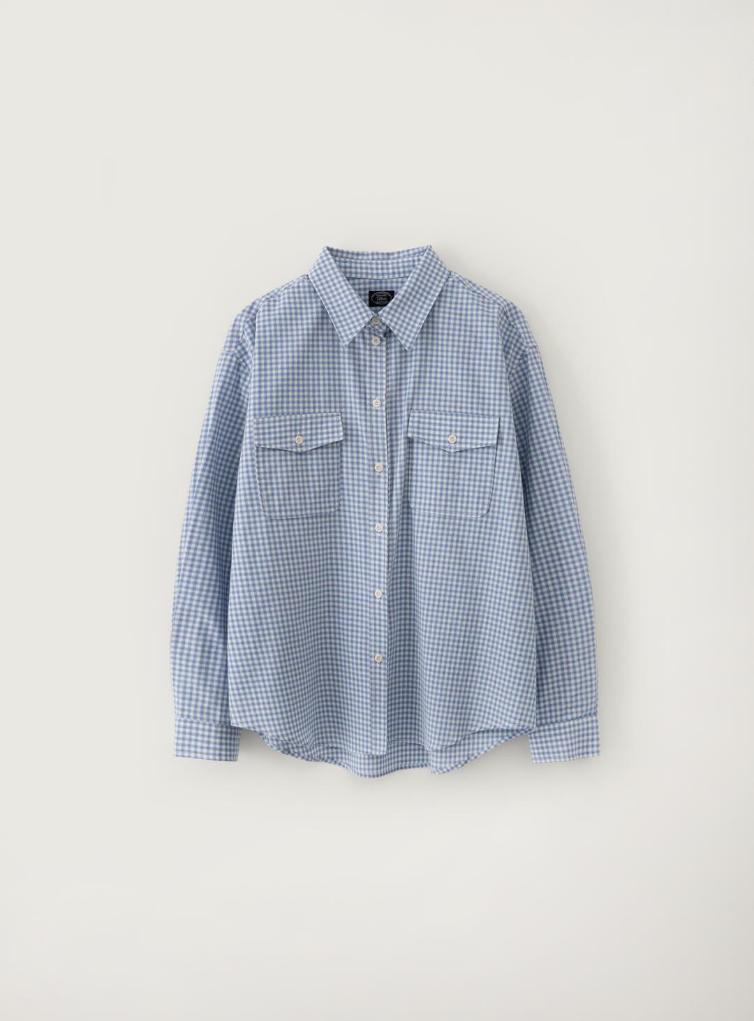 [예약배송]Check pocket shirt Blue