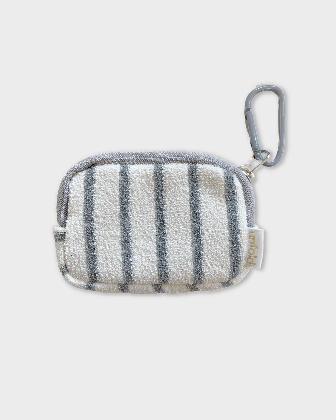 Terry card case (gray stripe)