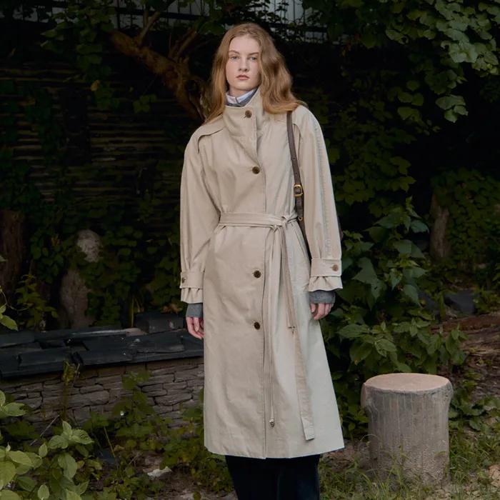 French High Neck Manteau LightBeige