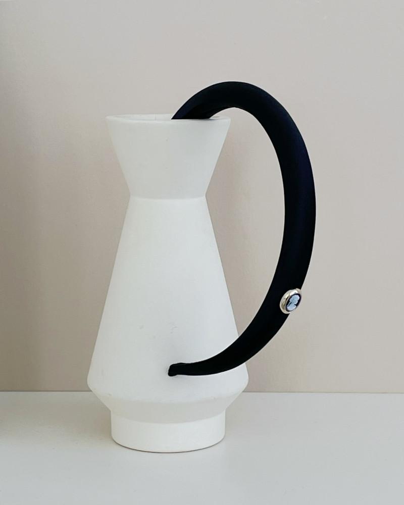 oar 빈티지 카메오 샤틴 슬림 헤어밴드 머리띠 [블랙]