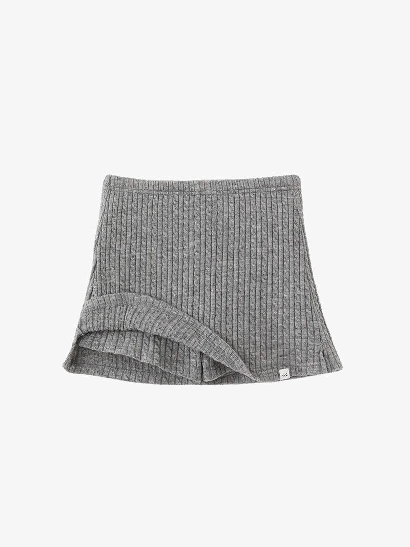 poev - [12/30 예약출고] Cable Knit Mini Skirt Shorts - Grey