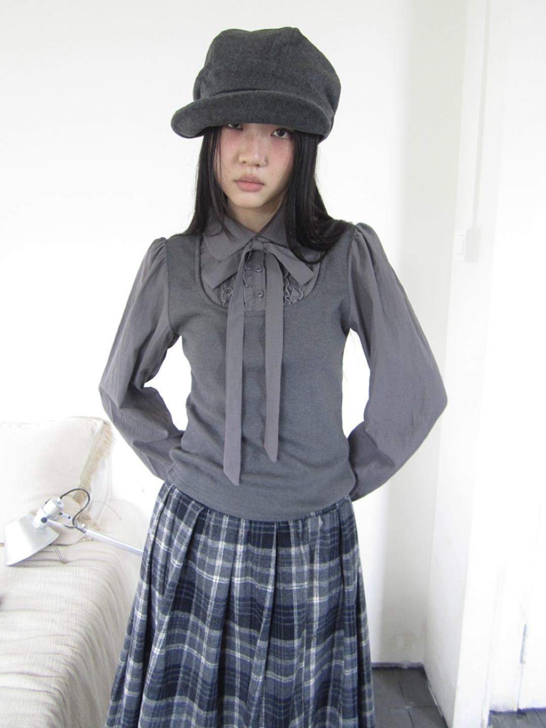 ang:project Petit Lace-Up Vest Blouse