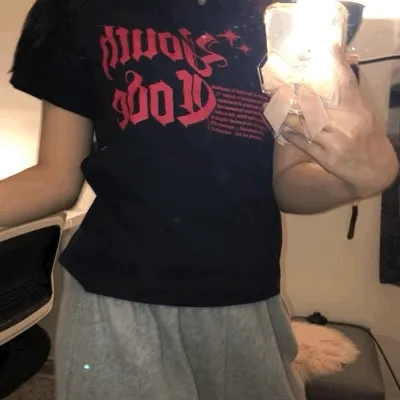 세미크롭 폰트 나염 반팔t 3color