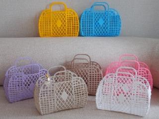 레트로 젤리백 피크닉 가방 장바구니 비치백 7color