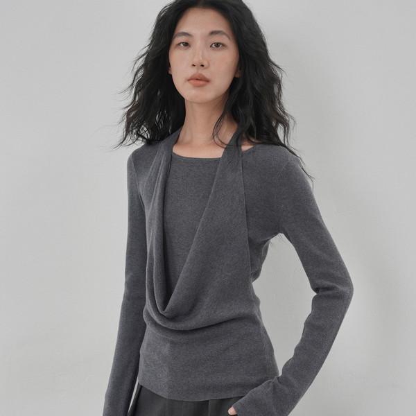 Drape Curve Knit T-shirt