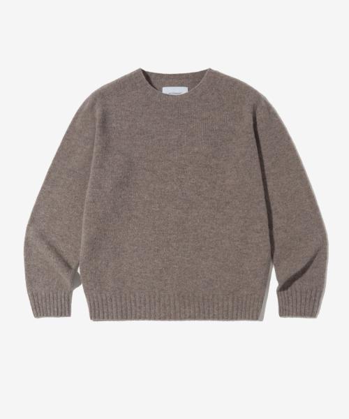 PURE WOOL WHOLEGARMENT KNIT_BROWN
