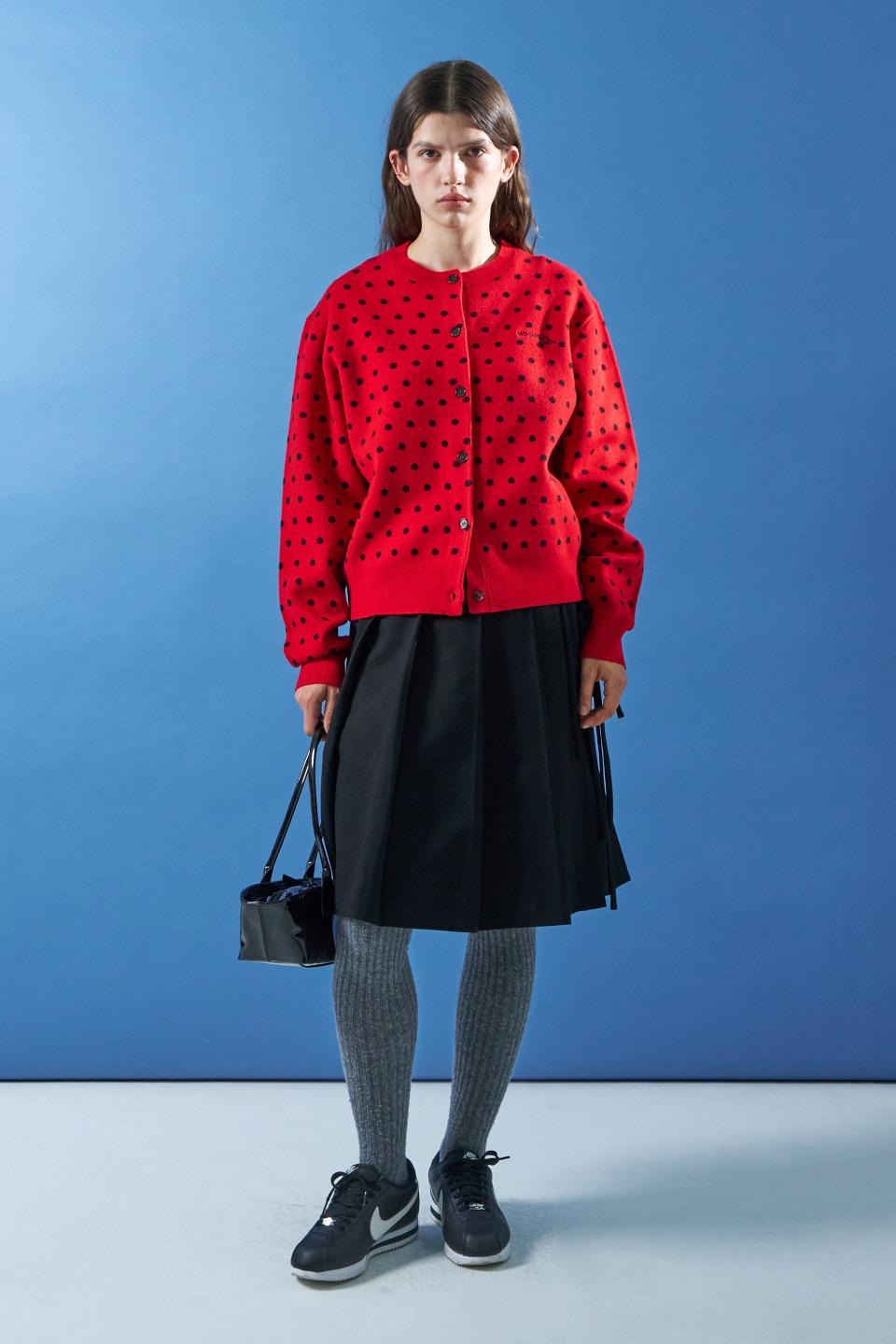 M.C Ribbon Pleated Wrap Skirt / Black