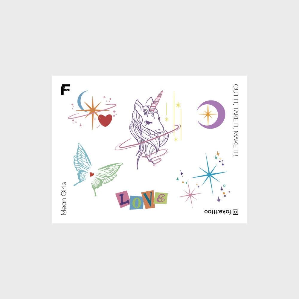 유니콘 타투 스티커