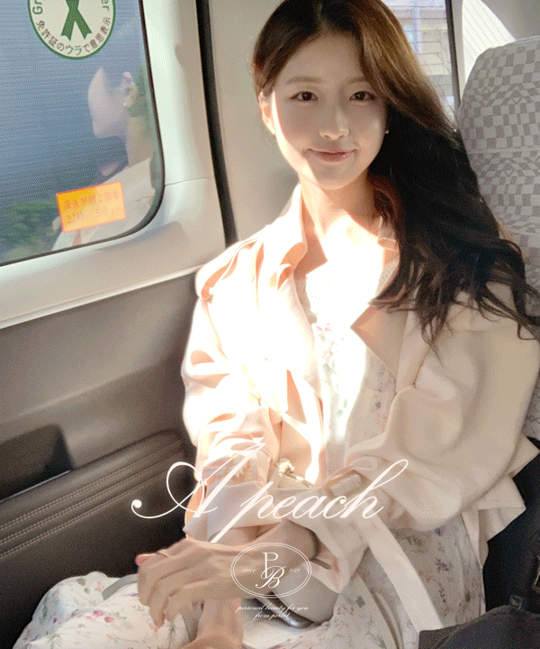 퍼빗 [인간복숭아/도쿄무물폭주][P.B MADE] 어피치 여리실루엣 트렌치 가디건