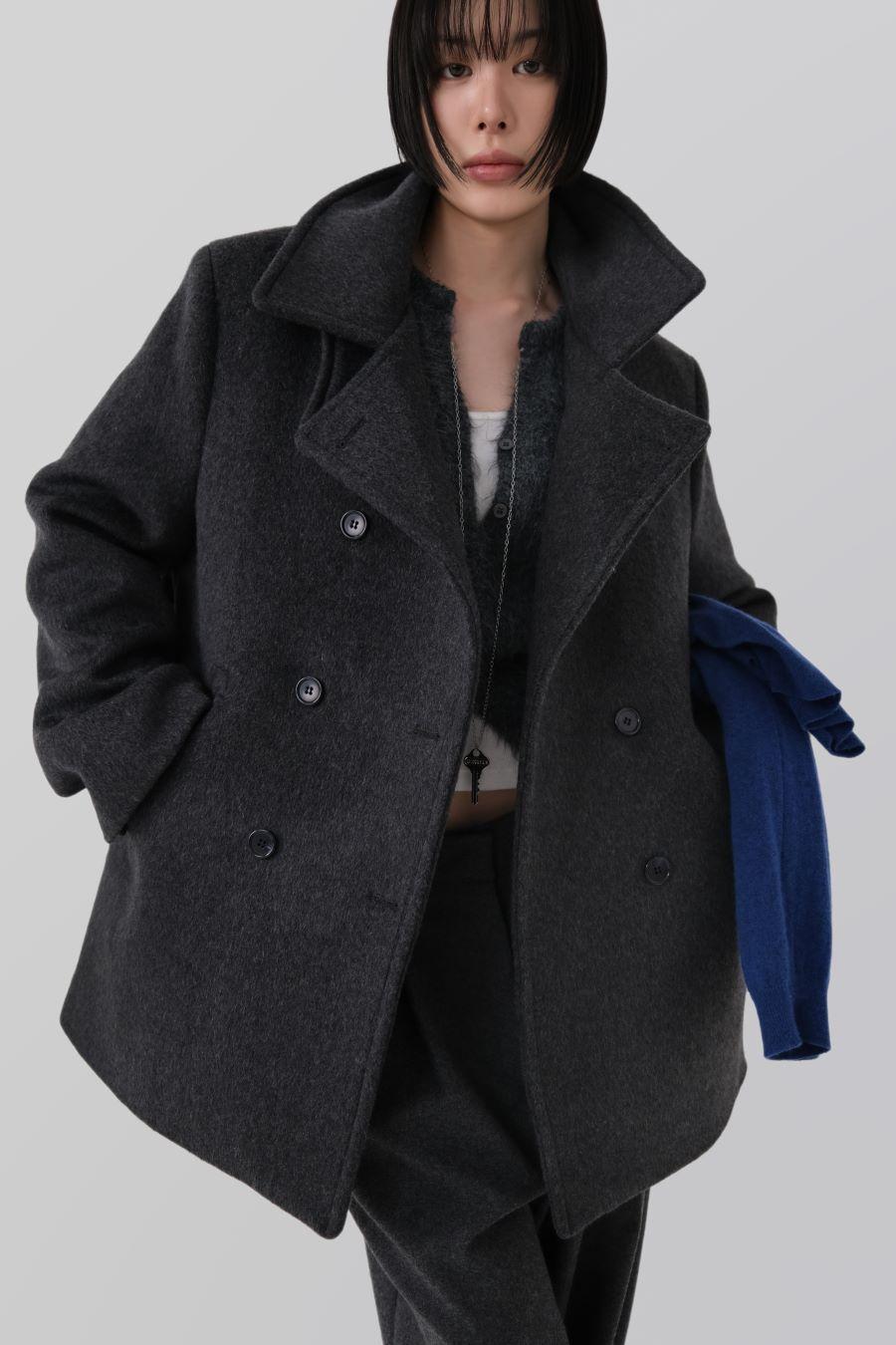 어텀 [made]하이넥울하프코트 (이중지원단)