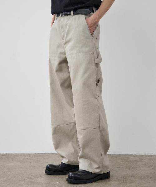 [오정규X알리스] 패널드 카펜터 와이드 팬츠 [라이트베이지]