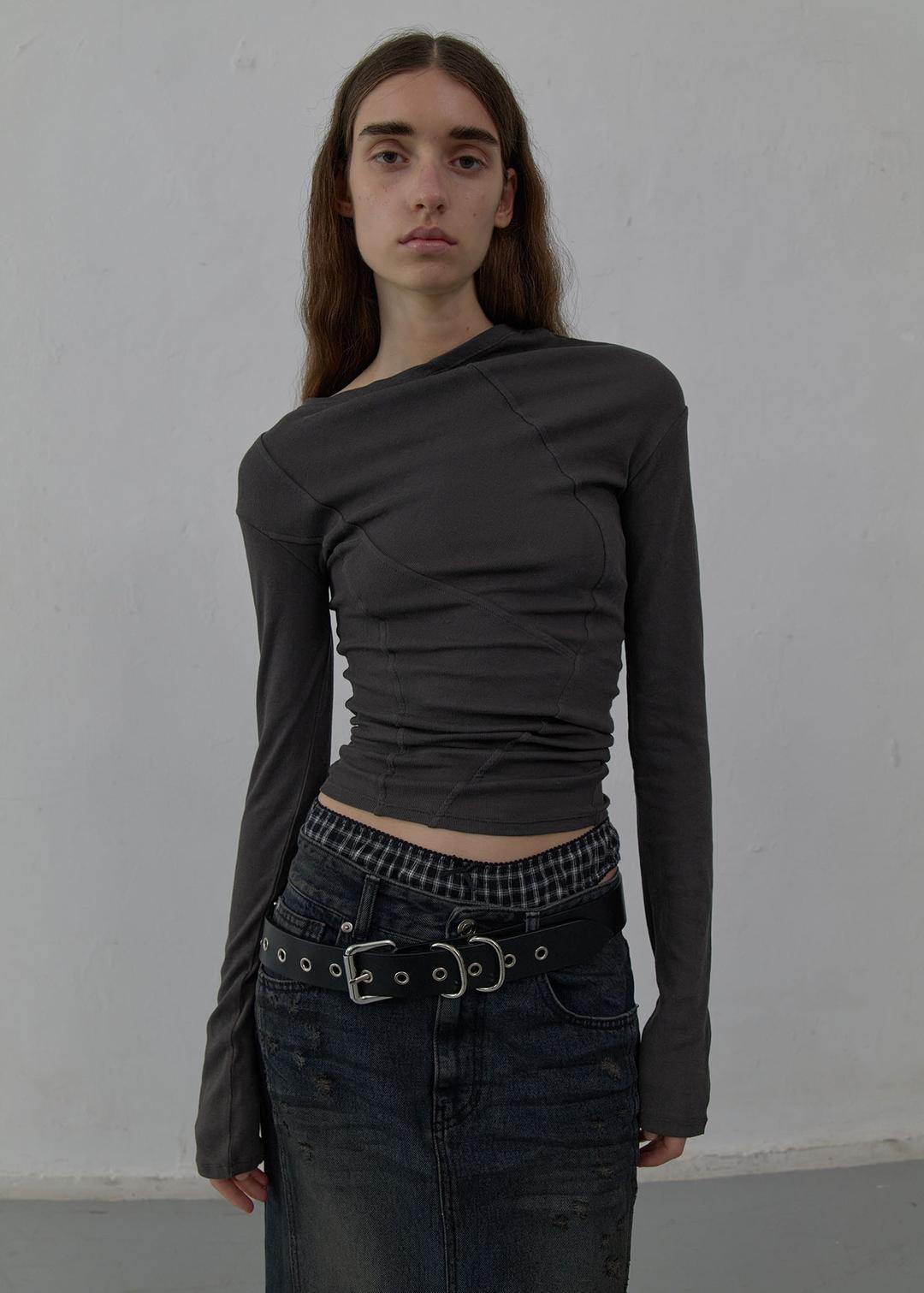 D-RING LEATHER BELT (BLACK)