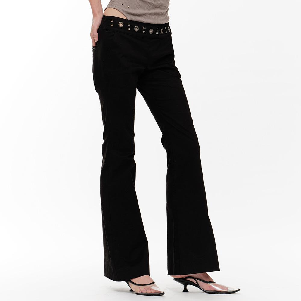 SUE EYELET SLACKS (BLACK)