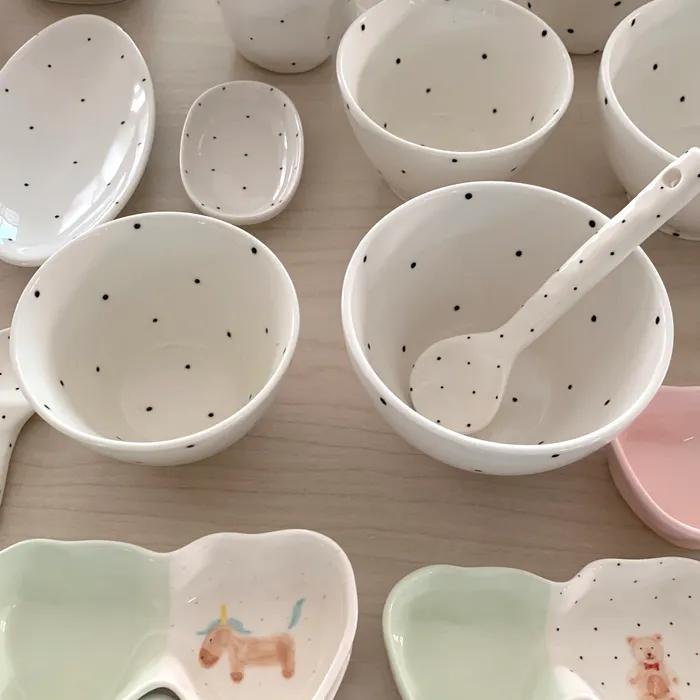 [선물포장] 도트 공기대접 세트