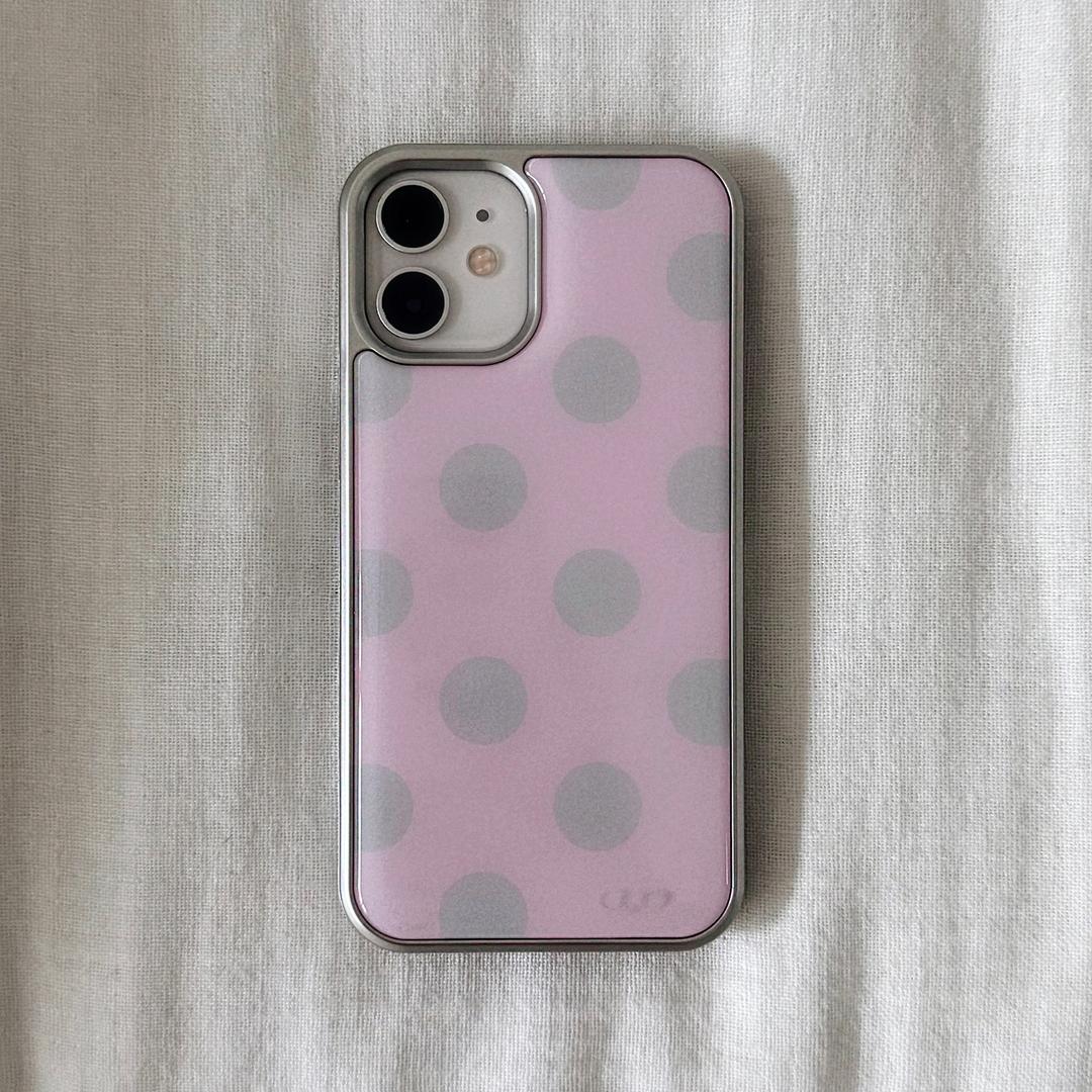 Silver Dot epoxy case(pink/gray)