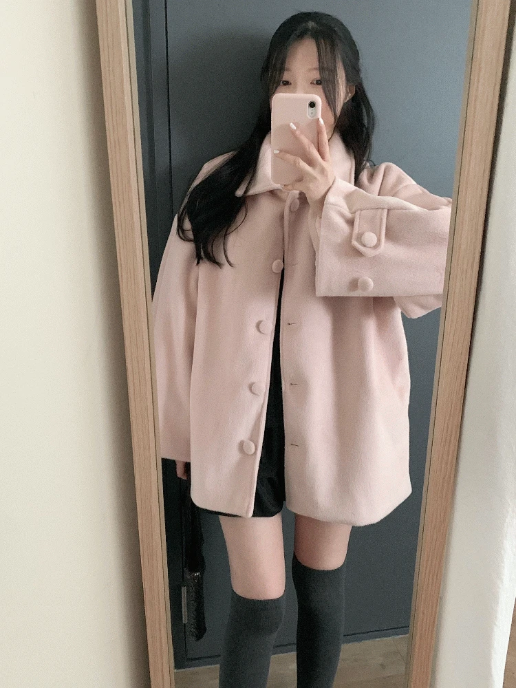 르핑 누빔 울 하프 코트 (머플러 세트)