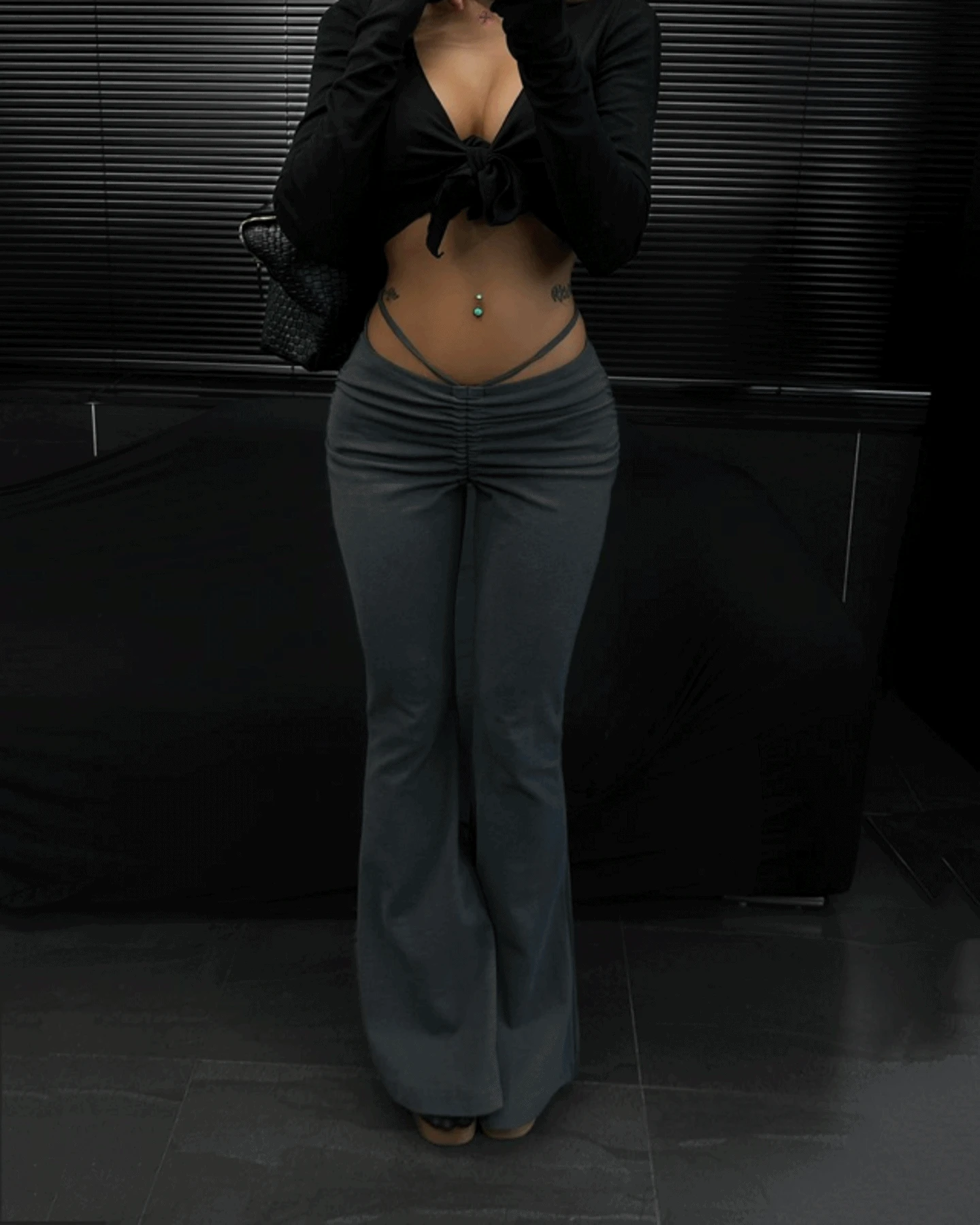 볼륨 패드 부츠컷 레깅스 팬츠