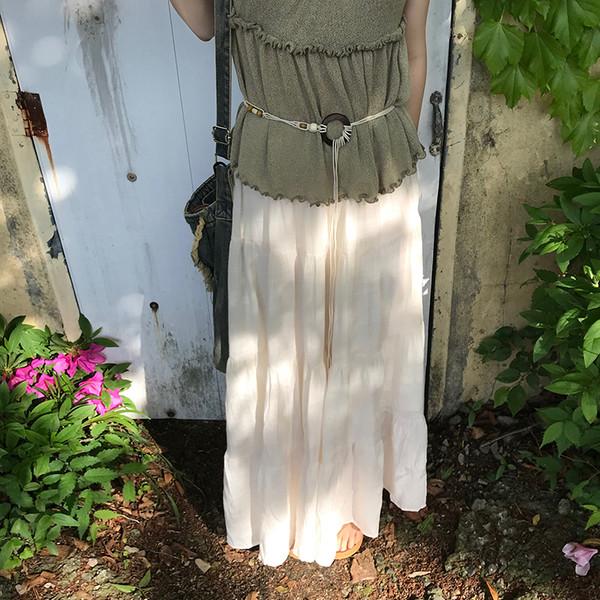온시 빈티지 롱 스커트 ( onsi vintage long skirt ) ( 벨트 포함 )