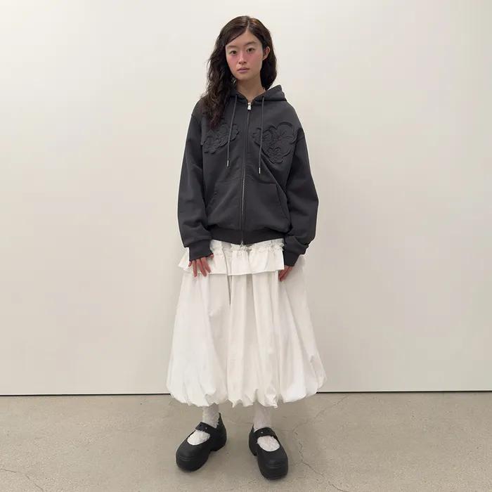 Layered Volume Skirt [White]