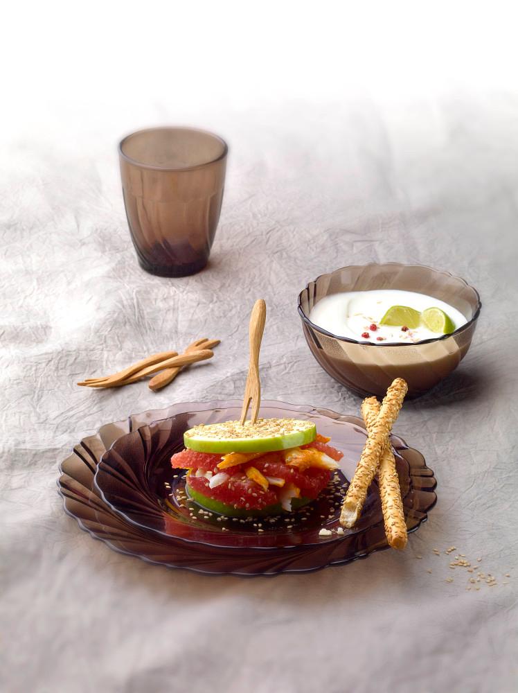 [듀라렉스] 보리바쥬 크레올 디저트 접시 강화유리 접시 보 리바쥬 마린 디저트 접시