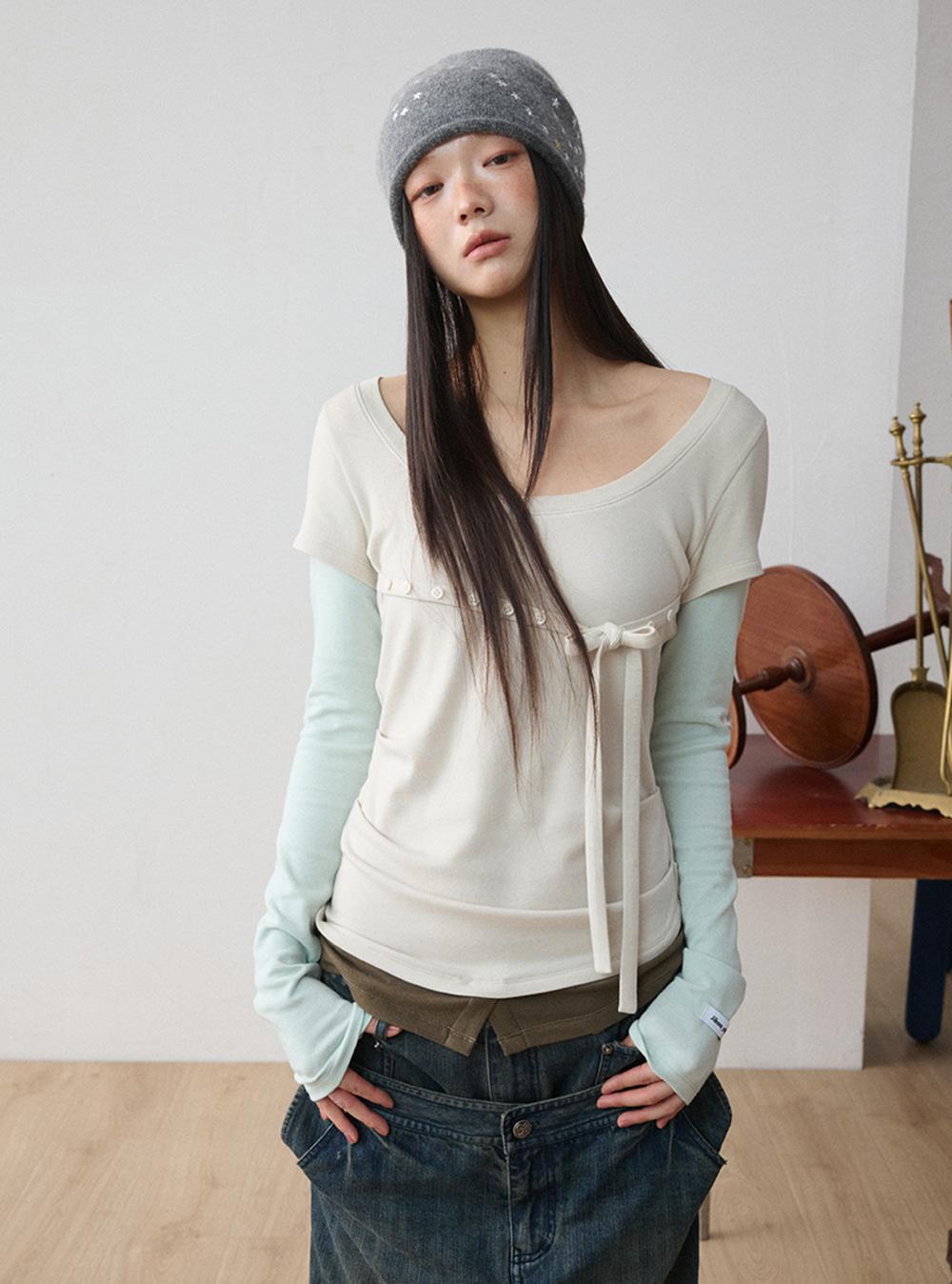 Dynamic Layered Long-Sleeve Top (2color)