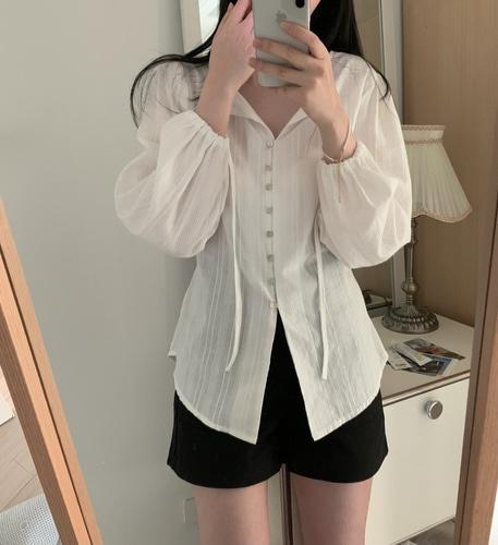 바이영 [국내/예쁨♥] 제니 리본끈 블라우스