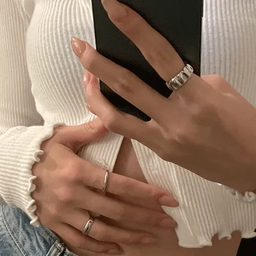 leat 볼드 라인 반지 세트