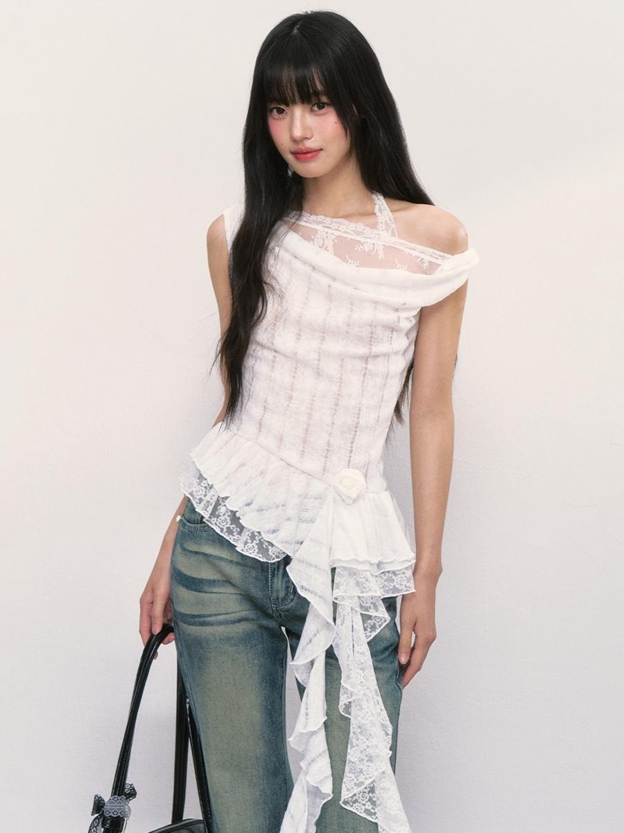 Weekendhub  Rose Layered Lace Top