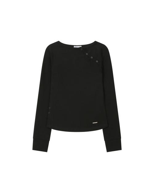 Slash button long sleeves BLACK