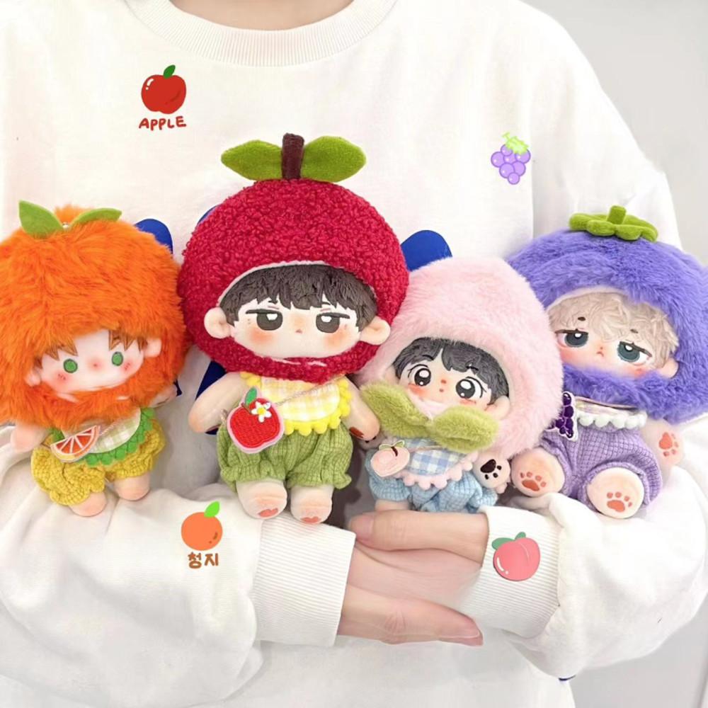 국내)10cm 솜인형 과일 사과 모자 무속성 아이돌인형 의상 옷