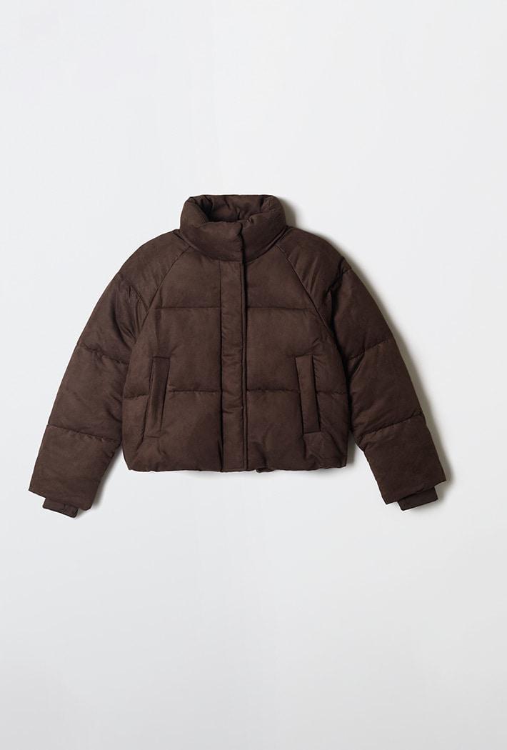 [신세틱레더] 여성 스웨이드 푸퍼(BROWN)_SPJPG11G15