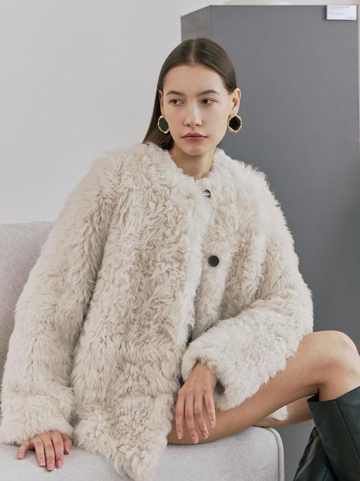 토스카나 세미루즈 무스탕 자켓