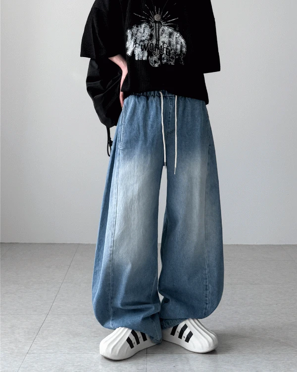 아이롱 핀턱 벌룬 데님(3Colors)