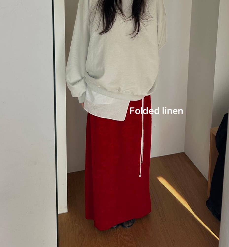 Basket 바스켓 로즈 스커트 플라워 H라인 밴딩 맥시 롱 스커트(2color)