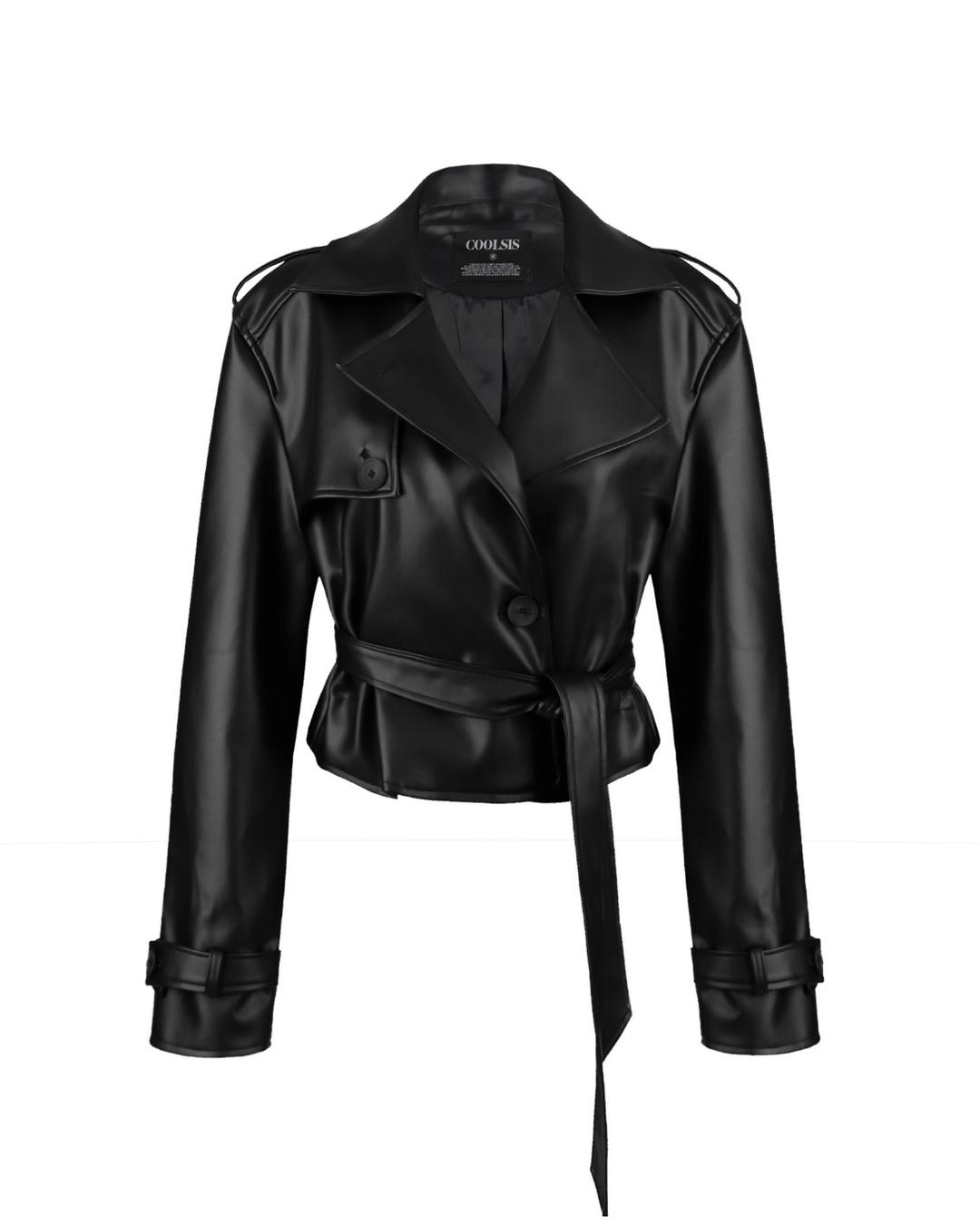 CS LEATHER TRENCH JACKET-019