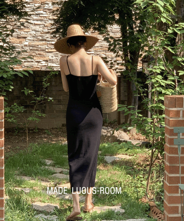 백리스 이너슬림 홀터넥 끈 나시 원피스