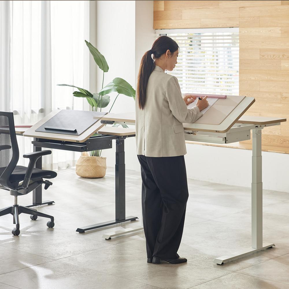 롱코 전동 높이 각도조절 책상 듀얼모터 스마트 바른자세책상