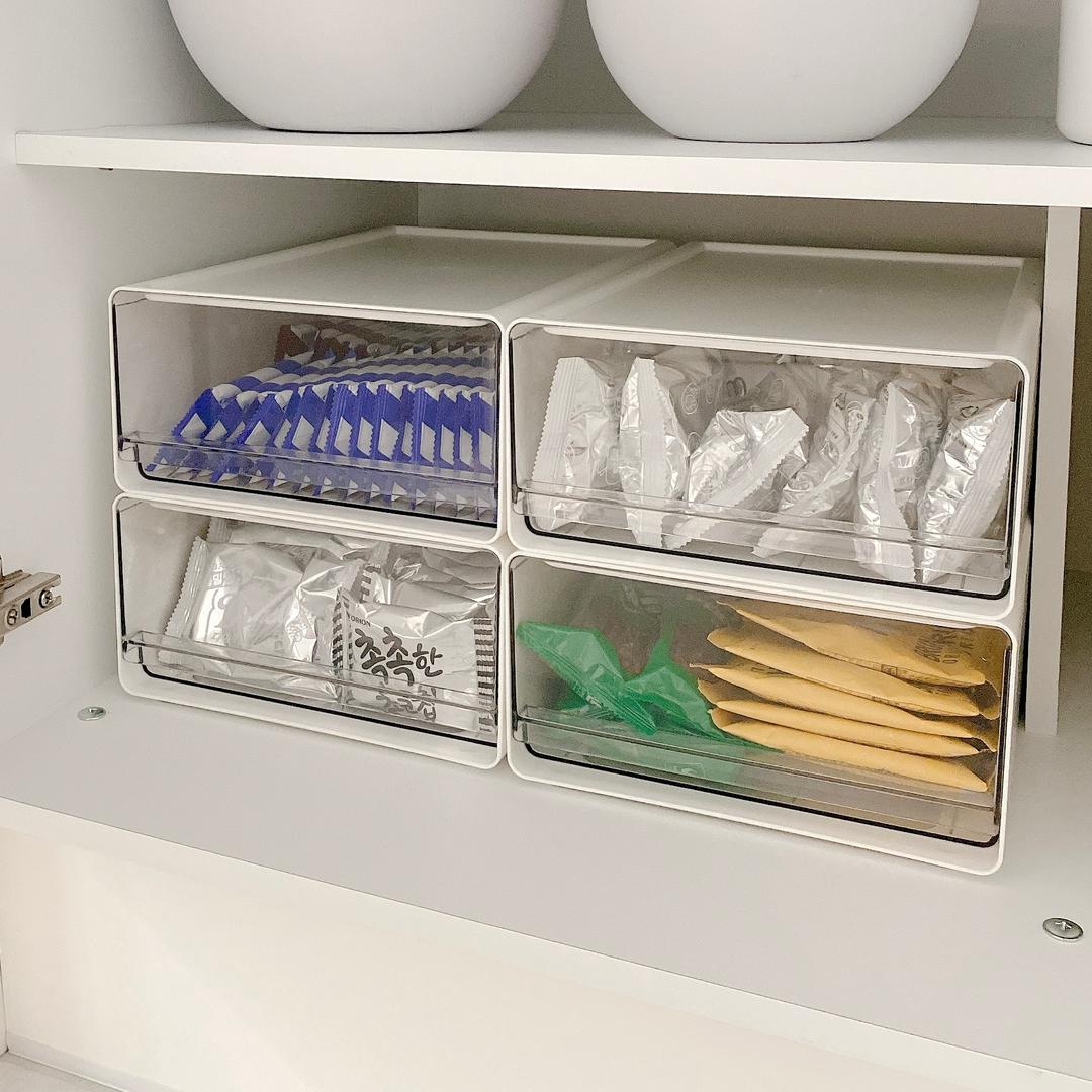 투명 정리박스 1단 팬트리 수납함