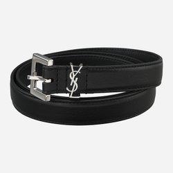 [시흥점] [생로랑]5F 554465 BOO0N 1000 카산드라 슬림 벨트 실버 블랙