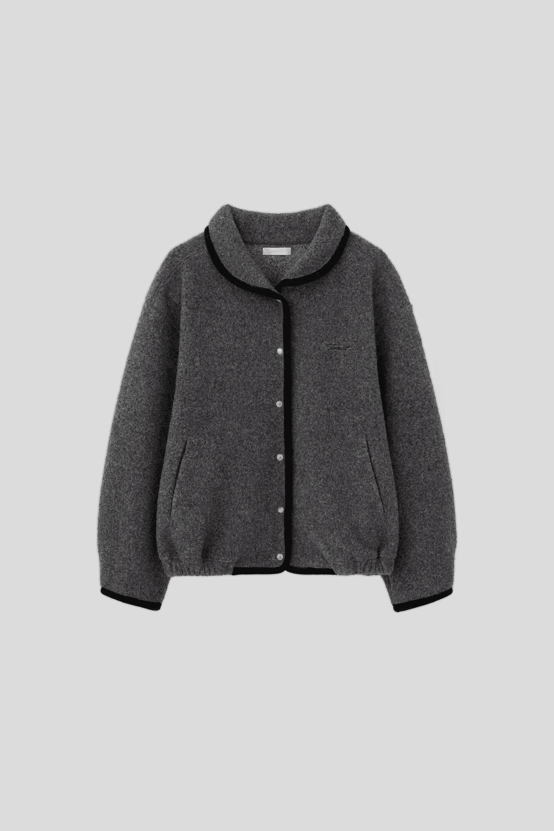 (2nd re-stock) T/T Button wool fleece (charcoal)